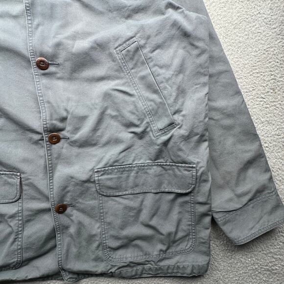 LL Bean Canvas Chore Barn Coat Mens XXL 0 WY17 Gray Corduroy Collar Button Lined - Picture 8 of 14